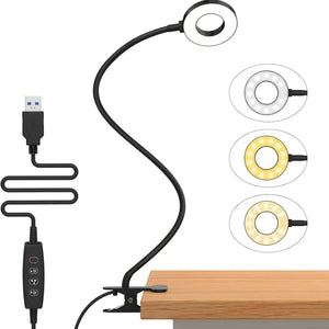 Luminária LED com Presilha – 3 Cores e Intensidades Ajustáveis